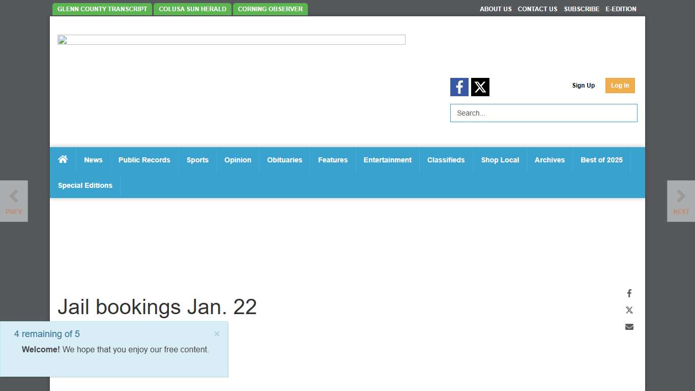 Jail bookings Jan. 22 Police Blotter appeal-democrat.com